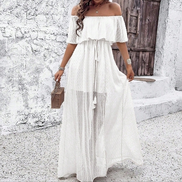 Dresses & Skirts - Solid Color Sheer Dress